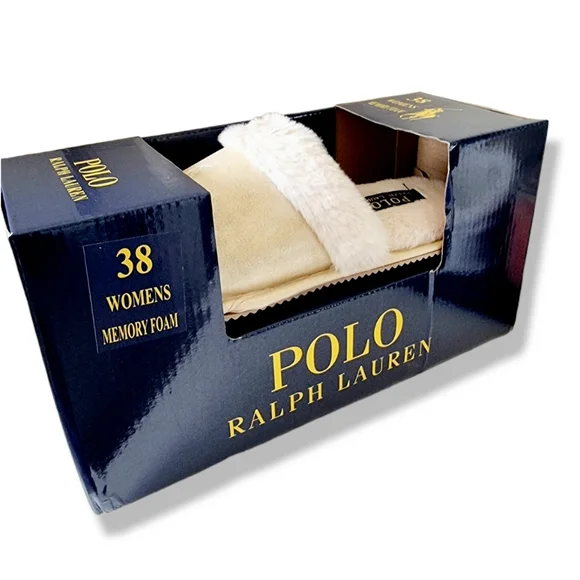 Polo Ralph Laurens Summit Scuff II Slippers in Gold Metallic w/ Cream - Picture 9 of 14